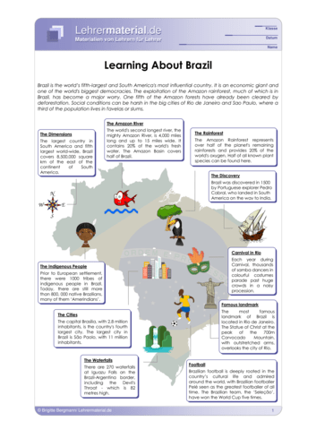 Vorschaugrafik 1 für das  Arbeitsblatt Learning about Brazil von Lehrermaterial.de.